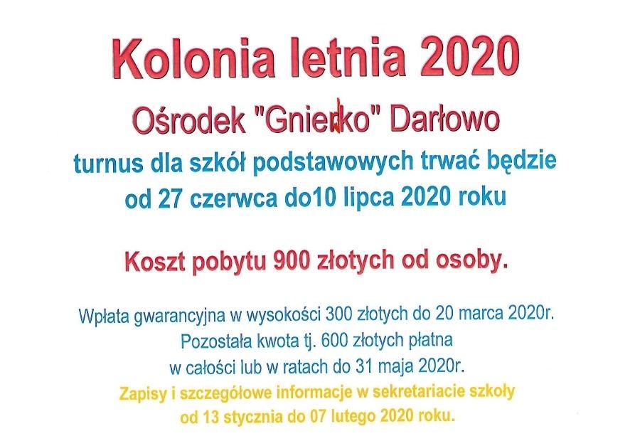 Kolonia letnia - Darłowo